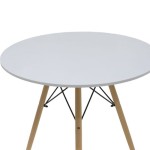 Τραπέζι Julita pakoworld MDF λευκό-πόδια φυσικό Φ80x73εκ Τραπέζι Julita pakoworld MDF λευκό-πόδια φυσικό Φ80x73εκ