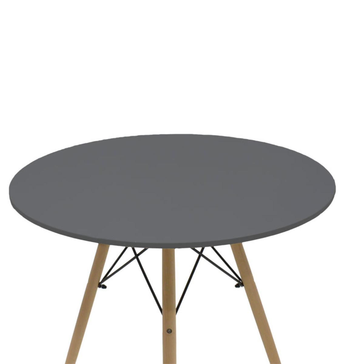 Τραπέζι Julita pakoworld MDF μαύρο-πόδια φυσικό Φ80x73εκ Τραπέζι Julita pakoworld MDF μαύρο-πόδια φυσικό Φ80x73εκ