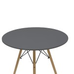 Τραπέζι Julita pakoworld MDF μαύρο-πόδια φυσικό Φ80x73εκ Τραπέζι Julita pakoworld MDF μαύρο-πόδια φυσικό Φ80x73εκ