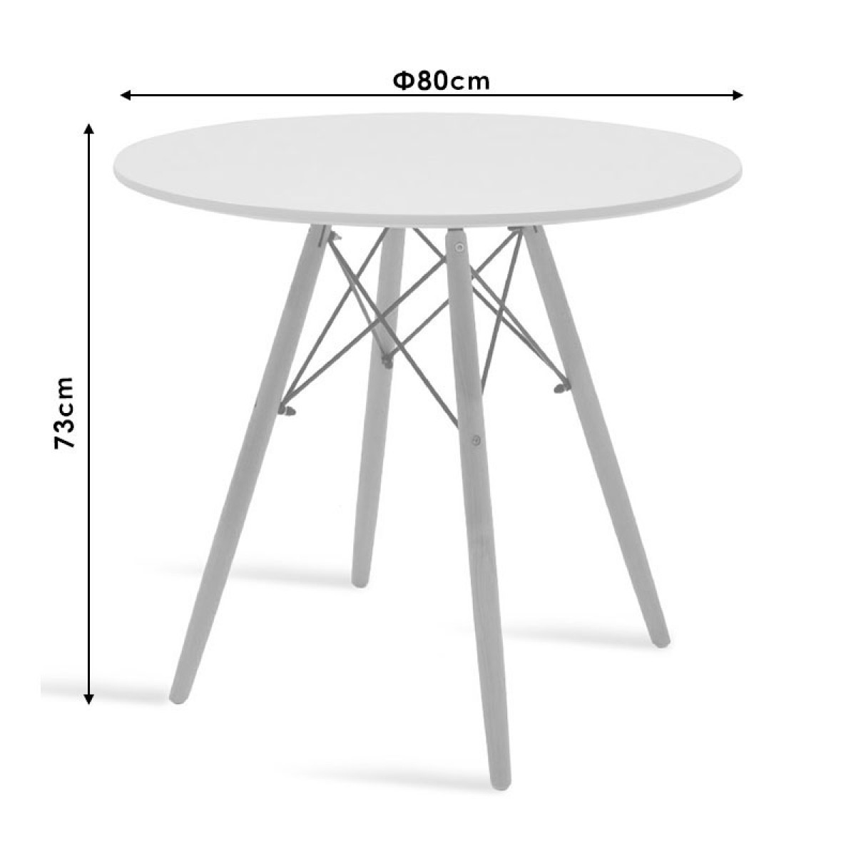 Τραπέζι Julita pakoworld MDF μαύρο-πόδια φυσικό Φ80x73εκ Τραπέζι Julita pakoworld MDF μαύρο-πόδια φυσικό Φ80x73εκ