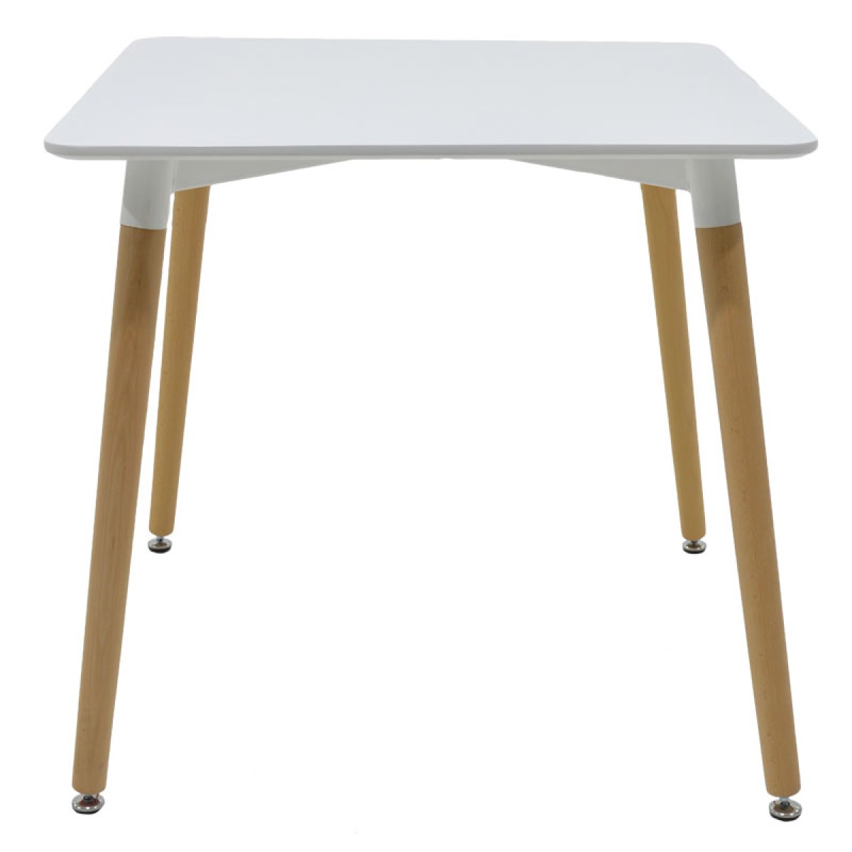 Τραπέζι Natali pakoworld MDF λευκό-πόδια φυσικό 80x80x76εκ Τραπέζι Natali pakoworld MDF λευκό-πόδια φυσικό 80x80x76εκ