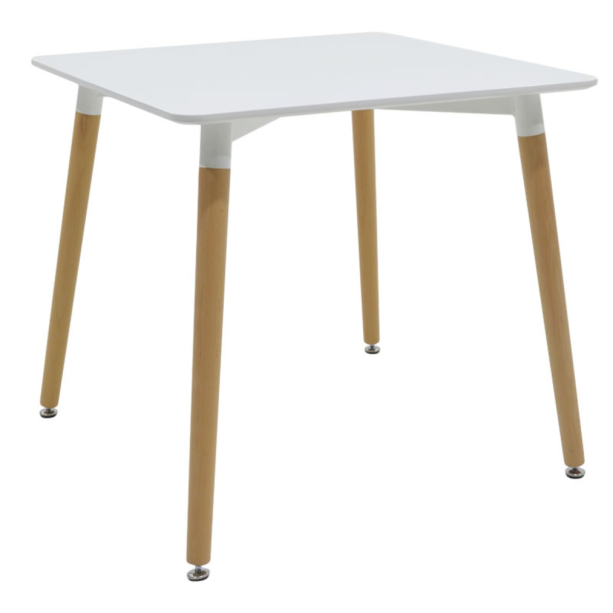 Τραπέζι Natali pakoworld MDF λευκό-πόδια φυσικό 80x80x76εκ Τραπέζι Natali pakoworld MDF λευκό-πόδια φυσικό 80x80x76εκ