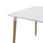 Τραπέζι Natali pakoworld MDF λευκό-πόδια φυσικό 80x80x76εκ Τραπέζι Natali pakoworld MDF λευκό-πόδια φυσικό 80x80x76εκ