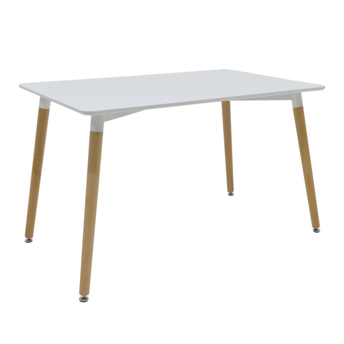 Τραπέζι Natali pakoworld MDF λευκό-πόδια φυσικό 120x80x76εκ Τραπέζι Natali pakoworld MDF λευκό-πόδια φυσικό 120x80x76εκ