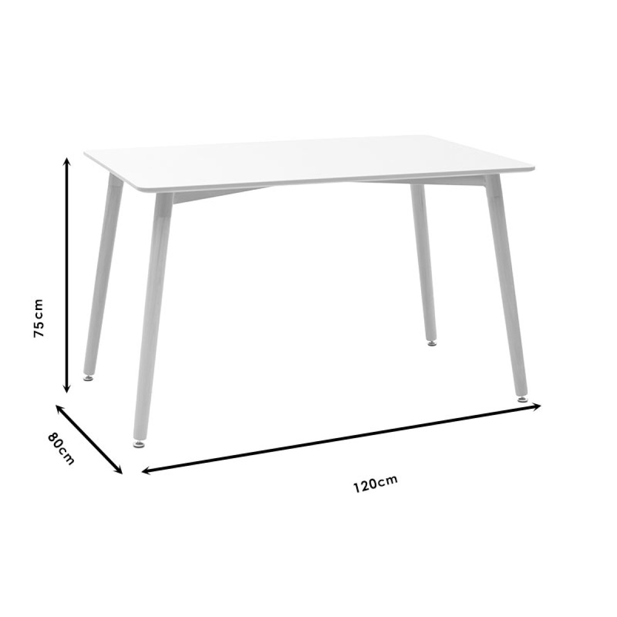 Τραπέζι Natali pakoworld MDF λευκό-πόδια φυσικό 120x80x76εκ Τραπέζι Natali pakoworld MDF λευκό-πόδια φυσικό 120x80x76εκ