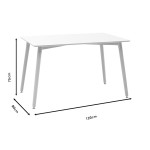 Τραπέζι Natali pakoworld MDF λευκό-πόδια φυσικό 120x80x76εκ Τραπέζι Natali pakoworld MDF λευκό-πόδια φυσικό 120x80x76εκ
