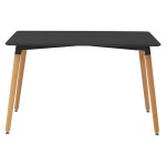 Τραπέζι Natali pakoworld MDF μαύρο-πόδια φυσικό 120x80x76εκ Τραπέζι Natali pakoworld MDF μαύρο-πόδια φυσικό 120x80x76εκ