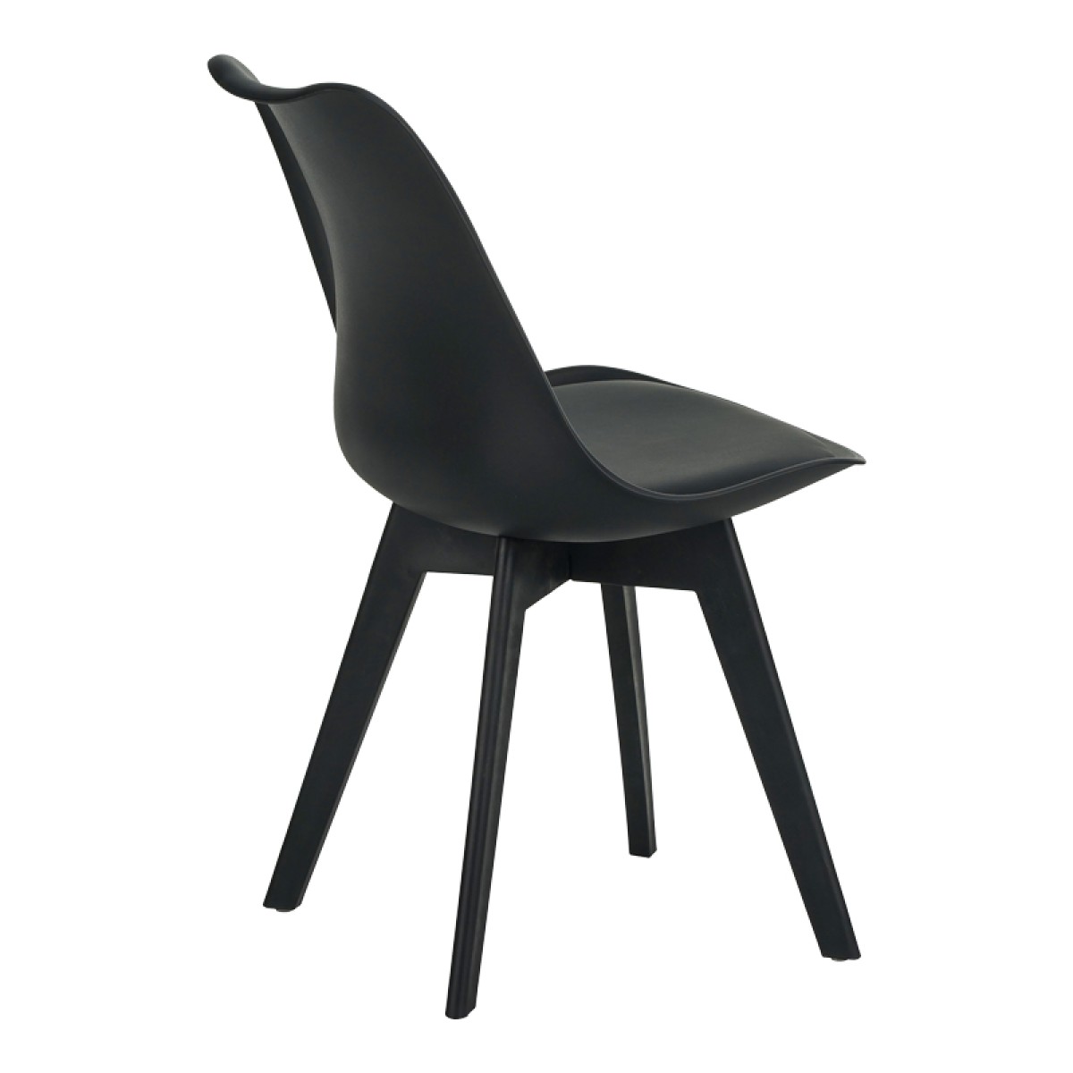 Καρέκλα Gaston I pakoworld PP-PU σε μαύρη απόχρωση 48.5x53.5x81.5εκ