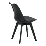 Καρέκλα Gaston I pakoworld PP-PU σε μαύρη απόχρωση 48.5x53.5x81.5εκ