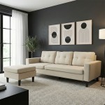 Γωνιακός καναπές αναστρέψιμος Maneli pakoworld μπεζ ύφασμα 196x138/77x82εκ