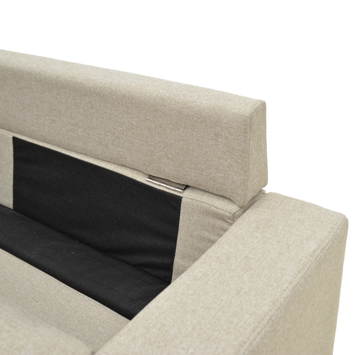 Γωνιακός καναπές αναστρέψιμος Maneli pakoworld μπεζ ύφασμα 196x138/77x82εκ