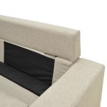 Γωνιακός καναπές αναστρέψιμος Maneli pakoworld μπεζ ύφασμα 196x138/77x82εκ