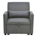 Πολυθρόνα-κρεβάτι Flexa pakoworld ύφασμα γκρι 85x92x84εκ