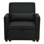 Πολυθρόνα-κρεβάτι Flexa pakoworld ύφασμα μαύρο 85x92x84εκ