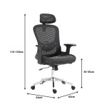 Καρέκλα γραφείου εργασίας Mergi pakoworld μαύρο mesh 62x63x120εκ Καρέκλα γραφείου εργασίας Mergi pakoworld μαύρο mesh 62x63x120εκ
