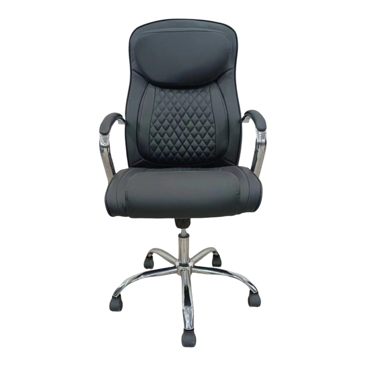 Καρέκλα γραφείου διευθυντή Quilted pakoworld pu μαύρο 62x70x116εκ