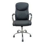 Καρέκλα γραφείου διευθυντή Quilted pakoworld pu μαύρο 62x70x116εκ