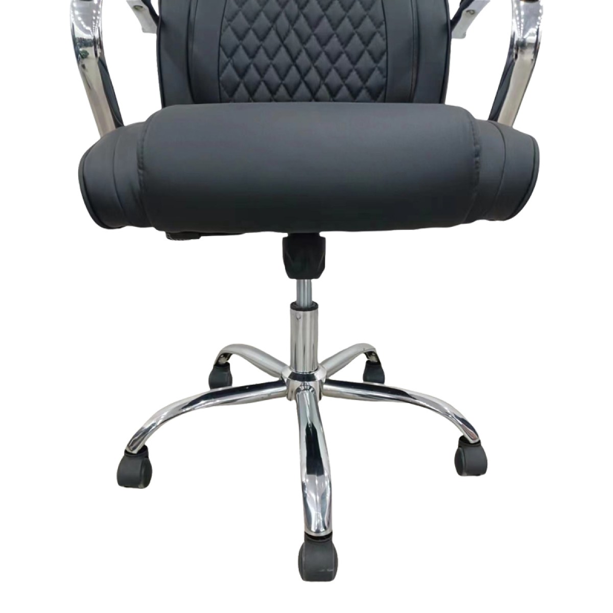 Καρέκλα γραφείου διευθυντή Quilted pakoworld pu μαύρο 62x70x116εκ