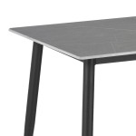 Τραπέζι Gustas pakoworld γκρι μαρμάρου sintered stone-μαύρο μέταλλο 140x80x75εκ Τραπέζι Gustas pakoworld γκρι μαρμάρου sintered stone-μαύρο μέταλλο 140x80x75εκ