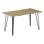 Τραπέζι Izzac pakoworld επιφάνεια MDF sonoma-πόδι μαύρο μέταλλο 140x80x76εκ Τραπέζι Izzac pakoworld επιφάνεια MDF sonoma-πόδι μαύρο μέταλλο 140x80x76εκ