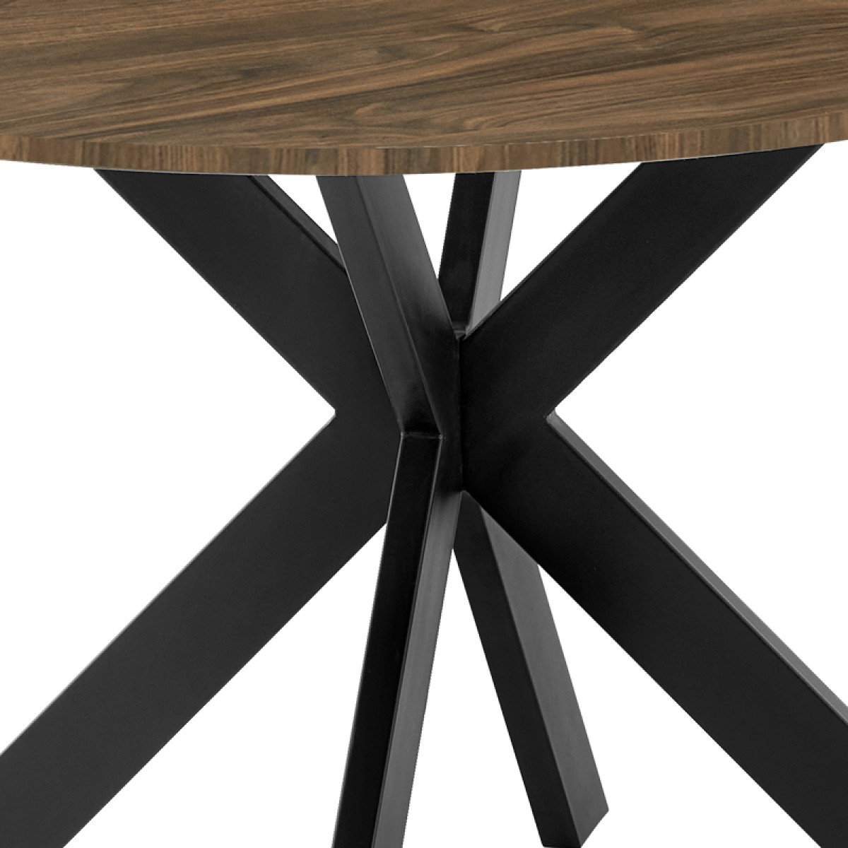 Τραπέζι Jeston pakoworld MDF καρυδί-πόδι μαύρο μέταλλο Φ120x75εκ Τραπέζι Jeston pakoworld MDF καρυδί-πόδι μαύρο μέταλλο Φ120x75εκ