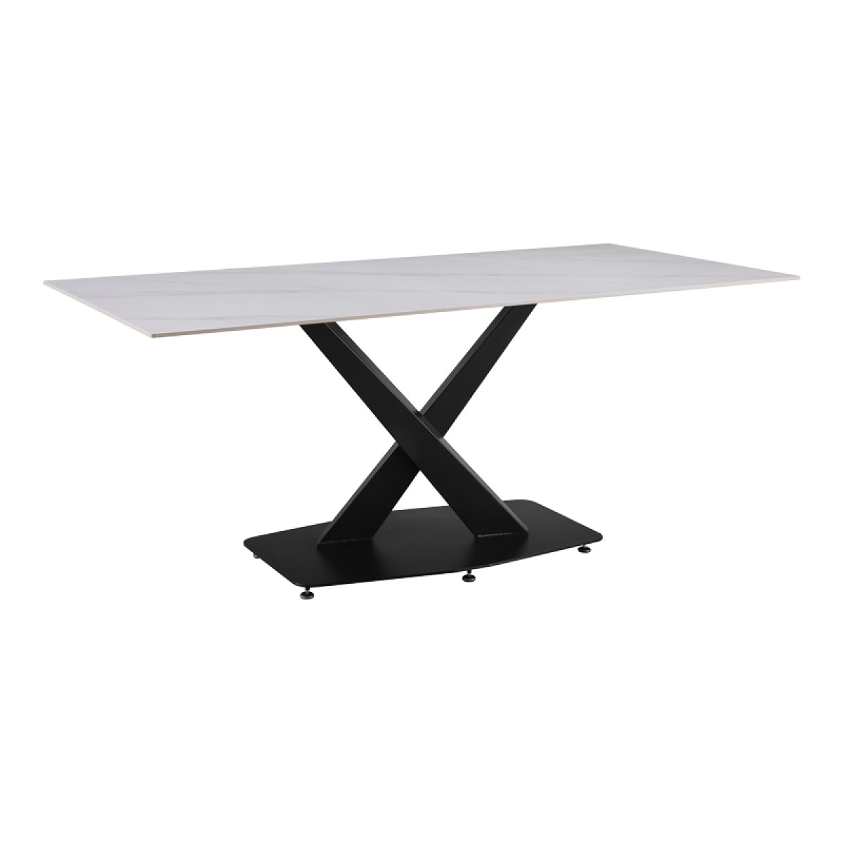Τραπέζι Tafel pakoworld Sintered stone λευκό με μεταλλικά πόδια σε μαύρη απόχρωση 180x90x76εκ Τραπέζι Tafel pakoworld Sintered stone λευκό με μεταλλικά πόδια σε μαύρη απόχρωση 180x90x76εκ