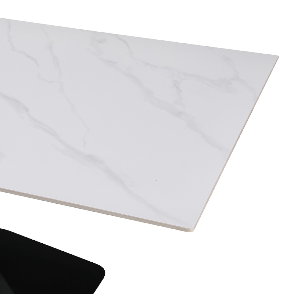 Τραπέζι Tafel pakoworld Sintered stone λευκό με μεταλλικά πόδια σε μαύρη απόχρωση 180x90x76εκ Τραπέζι Tafel pakoworld Sintered stone λευκό με μεταλλικά πόδια σε μαύρη απόχρωση 180x90x76εκ