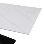 Τραπέζι Tafel pakoworld Sintered stone λευκό με μεταλλικά πόδια σε μαύρη απόχρωση 180x90x76εκ Τραπέζι Tafel pakoworld Sintered stone λευκό με μεταλλικά πόδια σε μαύρη απόχρωση 180x90x76εκ