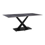 Τραπέζι Tafel pakoworld Sintered stone μαύρο με μεταλλικά πόδια σε μαύρη απόχρωση 180x90x76εκ Τραπέζι Tafel pakoworld Sintered stone μαύρο με μεταλλικά πόδια σε μαύρη απόχρωση 180x90x76εκ
