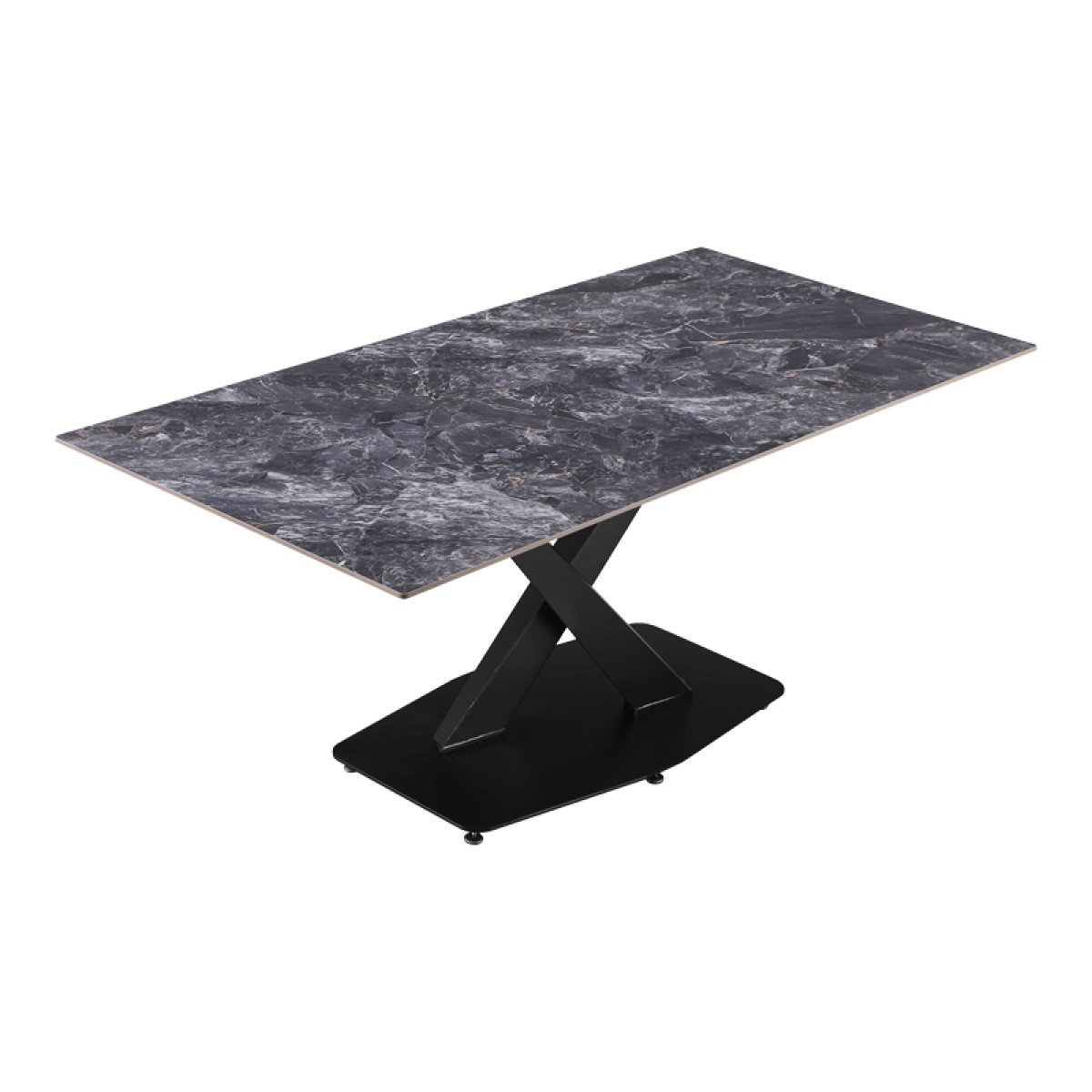 Τραπέζι Tafel pakoworld Sintered stone μαύρο με μεταλλικά πόδια σε μαύρη απόχρωση 180x90x76εκ Τραπέζι Tafel pakoworld Sintered stone μαύρο με μεταλλικά πόδια σε μαύρη απόχρωση 180x90x76εκ