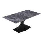Τραπέζι Tafel pakoworld Sintered stone μαύρο με μεταλλικά πόδια σε μαύρη απόχρωση 180x90x76εκ Τραπέζι Tafel pakoworld Sintered stone μαύρο με μεταλλικά πόδια σε μαύρη απόχρωση 180x90x76εκ