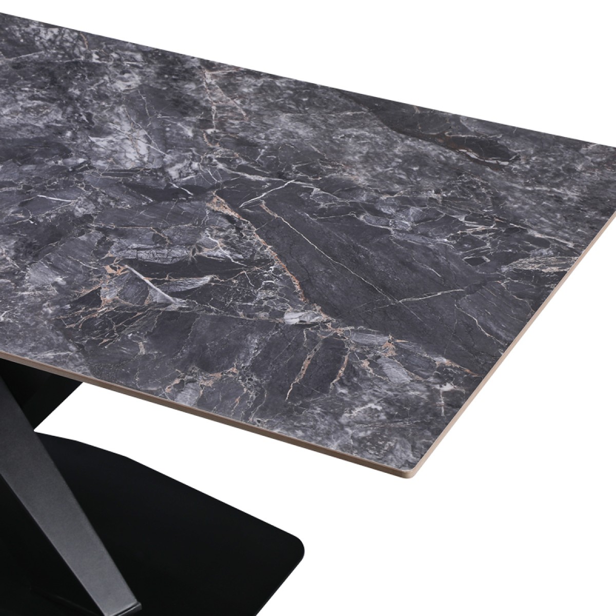 Τραπέζι Tafel pakoworld Sintered stone μαύρο με μεταλλικά πόδια σε μαύρη απόχρωση 180x90x76εκ Τραπέζι Tafel pakoworld Sintered stone μαύρο με μεταλλικά πόδια σε μαύρη απόχρωση 180x90x76εκ