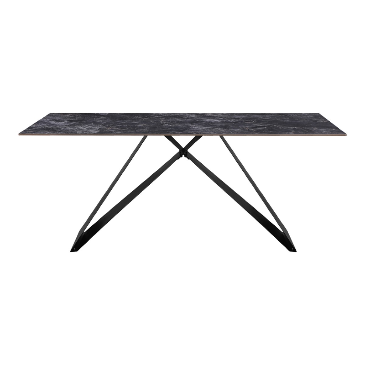 Τραπέζι Meja pakoworld Sintered stone μαύρο με μεταλλικά πόδια σε μαύρη απόχρωση 180x90x76εκ Τραπέζι Meja pakoworld Sintered stone μαύρο με μεταλλικά πόδια σε μαύρη απόχρωση 180x90x76εκ