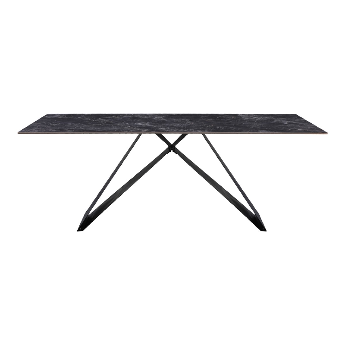 Τραπέζι Meja pakoworld Sintered stone μαύρο με μεταλλικά πόδια σε μαύρη απόχρωση 200x100x76εκ Τραπέζι Meja pakoworld Sintered stone μαύρο με μεταλλικά πόδια σε μαύρη απόχρωση 200x100x76εκ