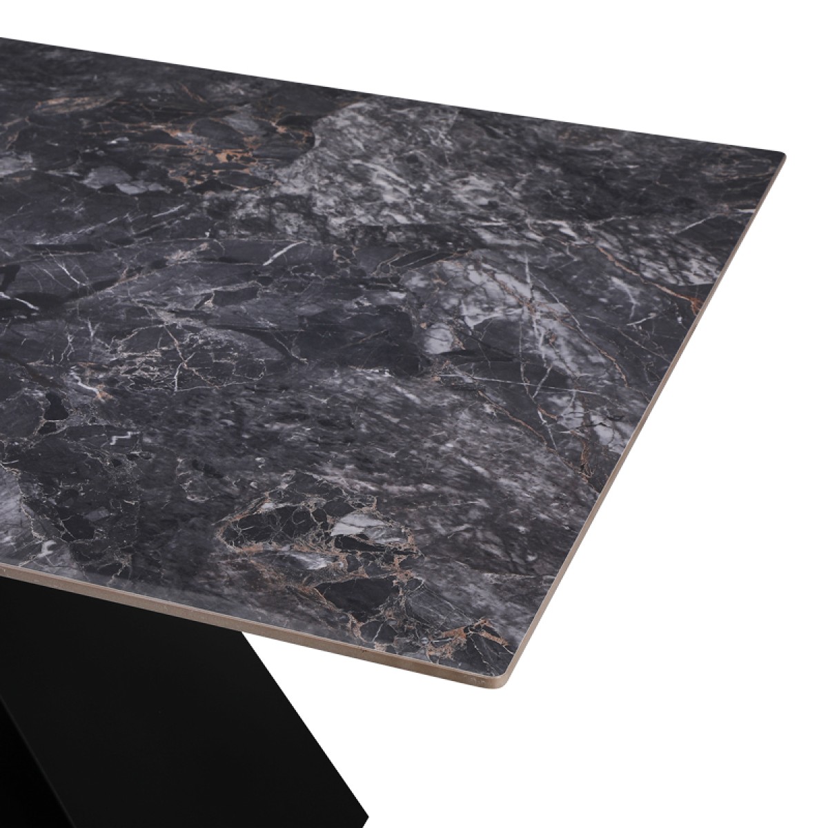 Τραπέζι Meja pakoworld Sintered stone μαύρο με μεταλλικά πόδια σε μαύρη απόχρωση 200x100x76εκ Τραπέζι Meja pakoworld Sintered stone μαύρο με μεταλλικά πόδια σε μαύρη απόχρωση 200x100x76εκ