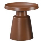 Βοηθητικό τραπέζι Ginoze pakoworld μέταλλο σε καφέ απόχρωση Φ50x50.5εκ