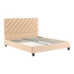 Κρεβάτι διπλό Franky pakoworld pu μπεζ 160x200εκ Κρεβάτι διπλό Franky pakoworld pu μπεζ 160x200εκ