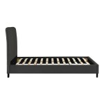 Κρεβάτι διπλό Majus pakoworld ύφασμα ανθρακί 160x200εκ