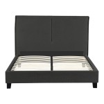 Κρεβάτι διπλό Majus pakoworld ύφασμα ανθρακί 160x200εκ