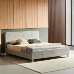 Κρεβάτι διπλό Restel pakoworld ύφασμα γκρι-μπεζ 160x200εκ Κρεβάτι διπλό Restel pakoworld ύφασμα γκρι-μπεζ 160x200εκ