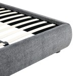 Κρεβάτι Salena pakoworld ύφασμα σε ανθρακί απόχρωση 160x200εκ