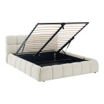 Κρεβάτι Jeby pakoworld ύφασμα σε κρεμ απόχρωση με αποθηκευτικό χώρο 160x200εκ