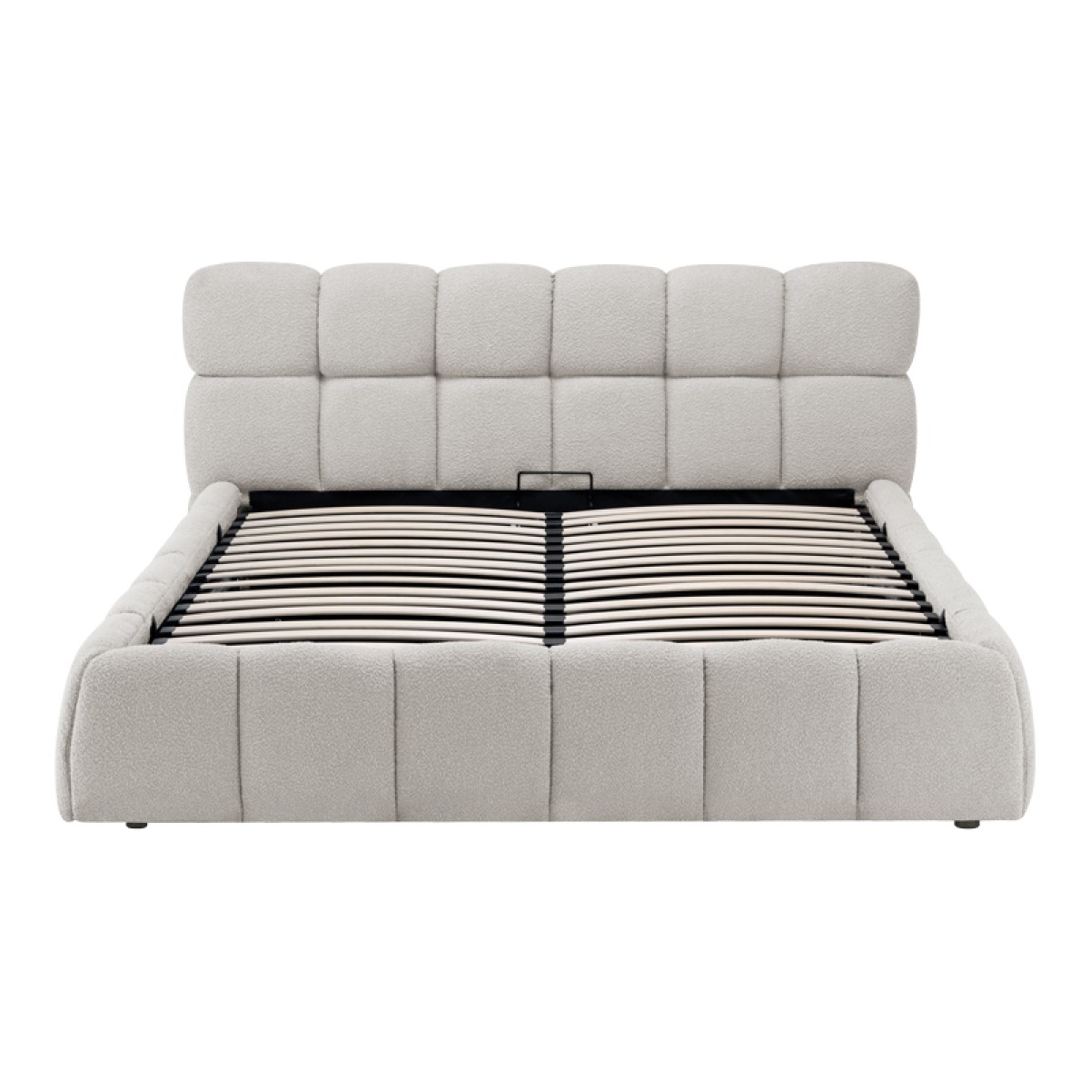 Κρεβάτι Jeby pakoworld ύφασμα σε κρεμ απόχρωση με αποθηκευτικό χώρο 160x200εκ