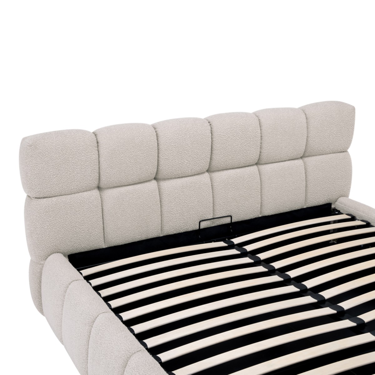 Κρεβάτι Jeby pakoworld ύφασμα σε κρεμ απόχρωση με αποθηκευτικό χώρο 160x200εκ