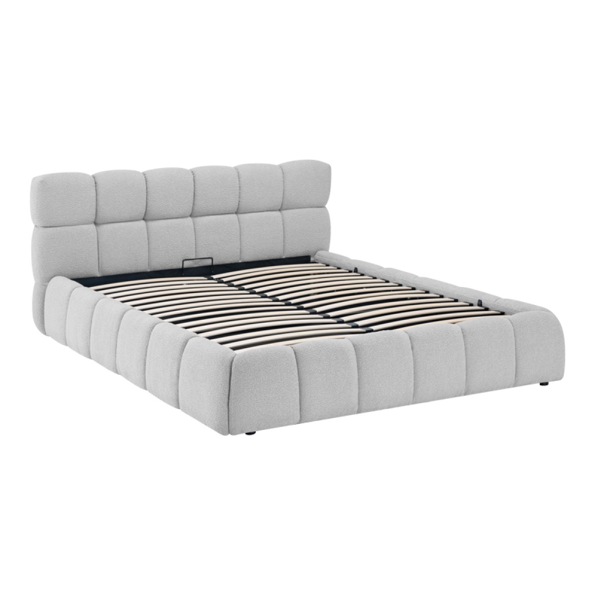 Κρεβάτι Jeby pakoworld ύφασμα σε γκρι απόχρωση με αποθηκευτικό χώρο 160x200εκ