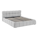 Κρεβάτι Jeby pakoworld ύφασμα σε γκρι απόχρωση με αποθηκευτικό χώρο 160x200εκ