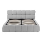 Κρεβάτι Jeby pakoworld ύφασμα σε γκρι απόχρωση με αποθηκευτικό χώρο 160x200εκ