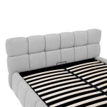 Κρεβάτι Jeby pakoworld ύφασμα σε γκρι απόχρωση με αποθηκευτικό χώρο 160x200εκ