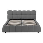 Κρεβάτι Jeby pakoworld ύφασμα σε ανθρακί απόχρωση με αποθηκευτικό χώρο 160x200εκ