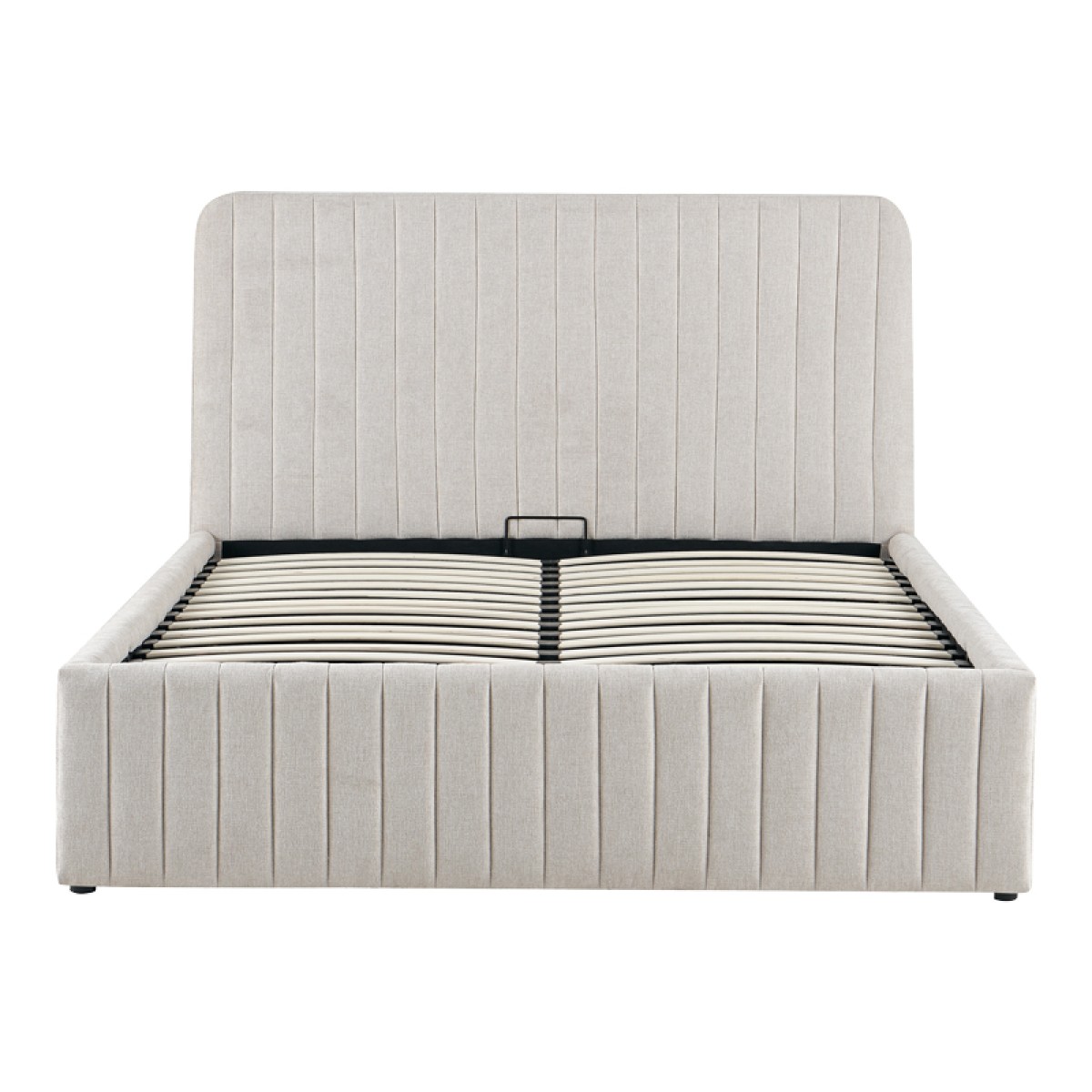 Κρεβάτι διπλό Zilin pakoworld ύφασμα μπεζ με αποθηκευτικό χώρο 160x200εκ